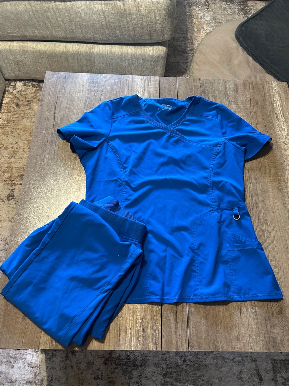 Cherokee Royal Blue Scrub Top and Jogger Pants